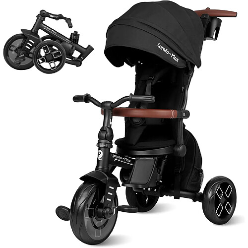 Devessport - Tricycle évolutif Qplay Comfo Max 8 en 1 Noir / 10-72 mois