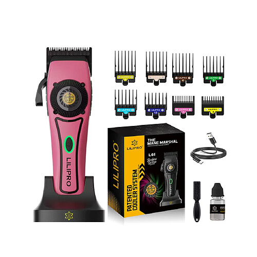 Lilipro Tondeuse à cheveux pro sans fil 7000RPM, lame DLC, écran LCD, 6 sabots, 180min autonomie, r