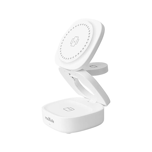 Maxlife Chargeur sans fil 3-en-1 Qi Blanc