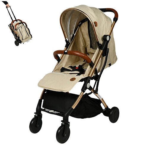 BUF BOOF® S-16 Poussette sport, 0-36 mois, position allongée à 180°, fonction trolley