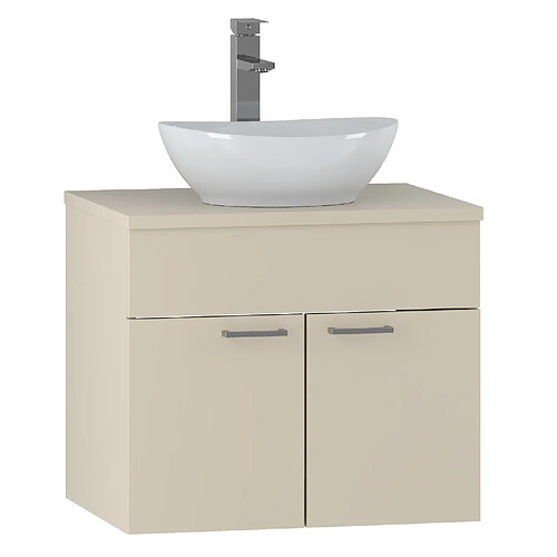 BADPLAATS Meuble salle de bain Colorado 60 x 46 x 52 cm – Cachemire – Meuble suspendu à 2 portes