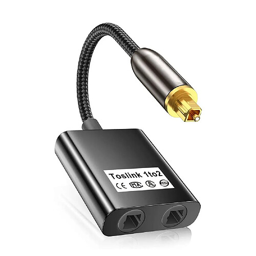 INF Répartiteur Audio Optique Fibre 0.25m - Adaptateur Toslink Double Sortie
