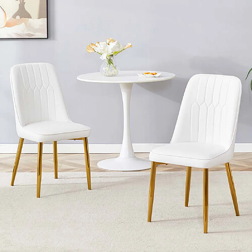 Pugsdrly Chaises - Lot de 2 - Dossier haut - Pieds en méta