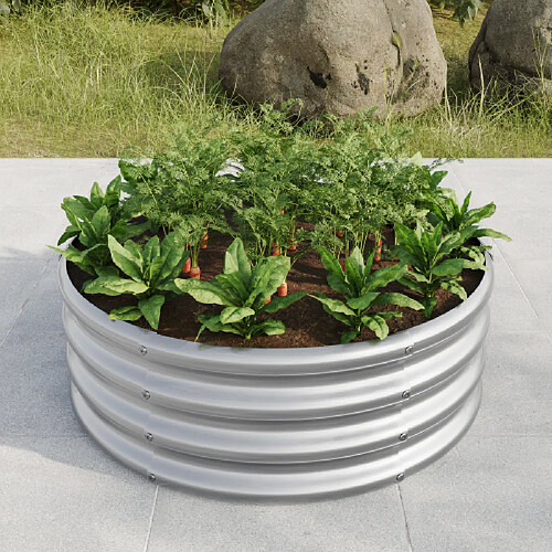 modfu Carré potager surélevé en acier galvanisé 45,7 x 45,7 x 30,5 cm argent