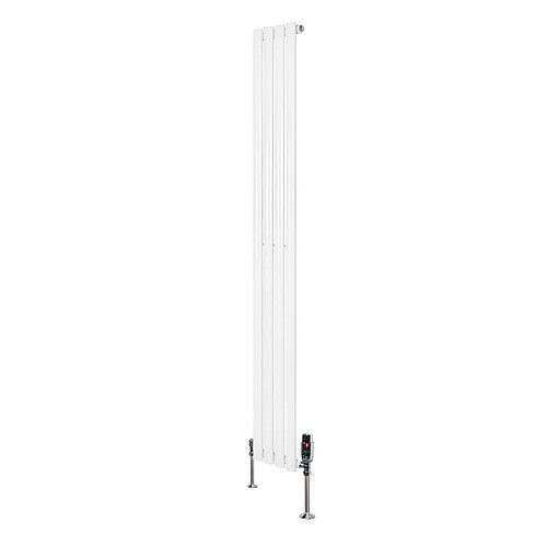 Monstershop Radiateur Ovale 1 Panneau & Vannes 1800 x 240 mm en Acier Blanc Horizontale