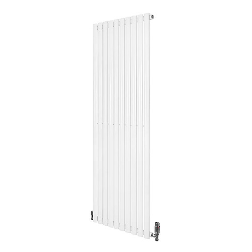 Monstershop Radiateur Ovale 1 Panneau & Vannes 1600 x 600 mm en Acier Blanc Horizontale