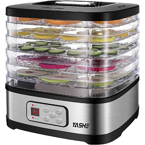 YASHE Déshydrateur, 5 plateaux, minuteur 72 h, 240 W