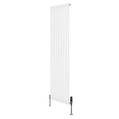 Monstershop Radiateur Ovale à 1 Panneau & Vannes 1800 x 480 mm en Acier Blanc Horizontale