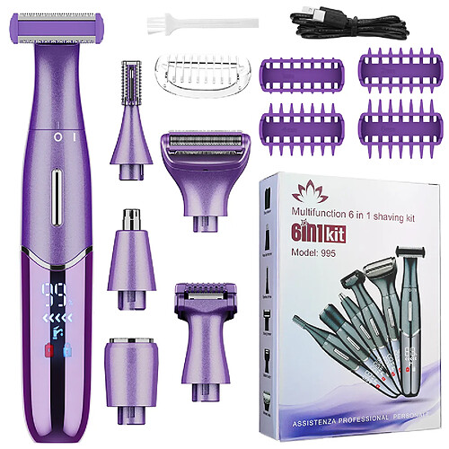 INF Tondeuse à cheveux 5-en-1 pour femmes : Coupe précise et douce Purple