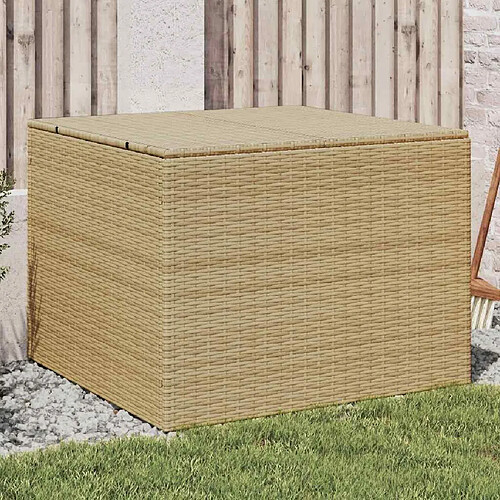 vidaXL Boîte de rangement de jardin mélange beige 291L résine tressée