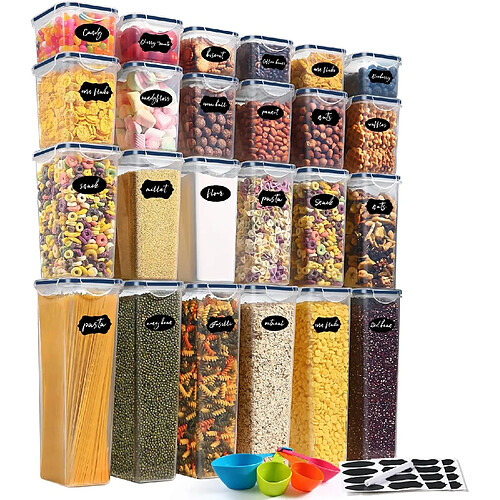 YASHE Boite Hermetique Alimentaire, 24 Boîtes Alimentaires en Plastique Sans BPA