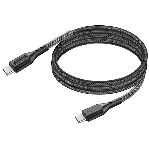 Forcell Câble USB-C vers USB-C 240W Power Delivery 3.1 Tressé Carbone 1m Noir