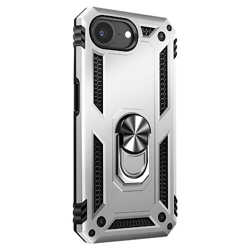 Avizar Coque pour iPhone 17e Antichoc avec Anneau Magnétique Rotatif Argent