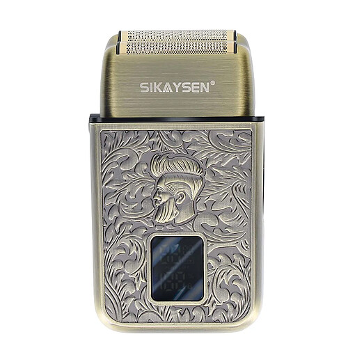 Sikaysen Rasoir Électrique à Double Grille avec Affichage Numérique LED Rechargeable Dorée