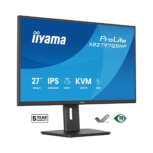 iiyama ProLite XB2797QSNP-B1 - 27" QHD IPS USB-C Dock KVM LAN