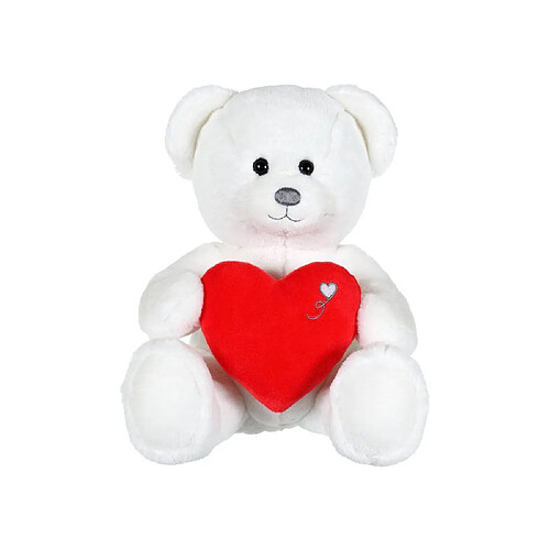 Toys By Fonq GIPSY TOYS Ours en peluche avec cœur rouge - Blanc - 22 cm