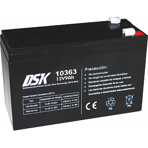 DSK - Batterie plomb-acide AGM scellée rechargeable à haute décharge 12V 9Ah