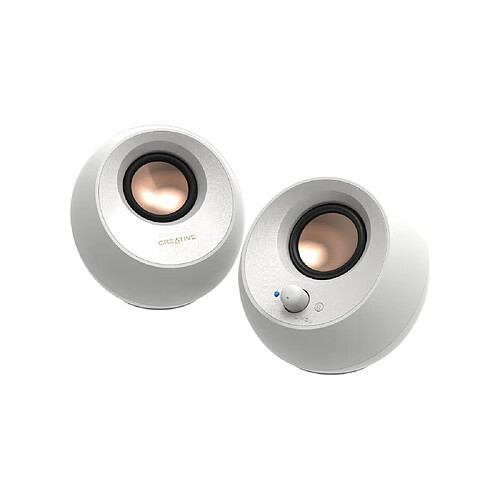 Creative Technology Creative Pebble V3 White - Haut-parleurs de bureau Bluetooth 5.0