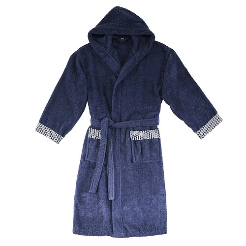 Guy Levasseur Peignoir adulte en coton éponge et broderie taille XL - NAPOLI