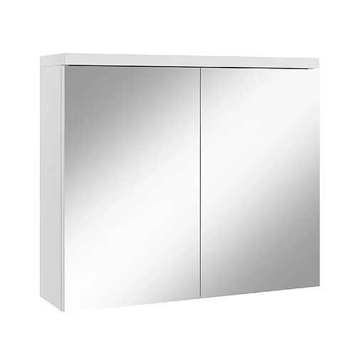 BADPLAATS Meuble de toilette Toledo 80 x 60 cm - Station balnéaire - Blanc mat - Miroir Armory