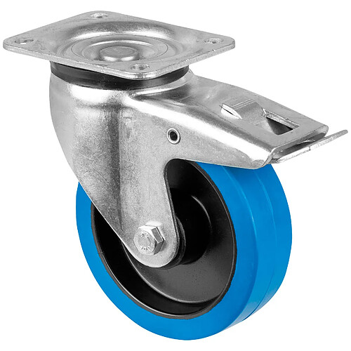 Roue Pivotante Bleue 125 mm avec frein Showgear