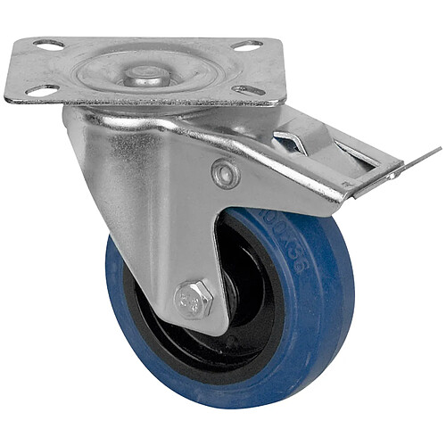 Roue Pivotante Bleue 100 mm avec frein Showgear