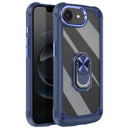 Avizar Coque pour iPhone 17e avec Coins Renforcés et Bague Magnétique Bleu