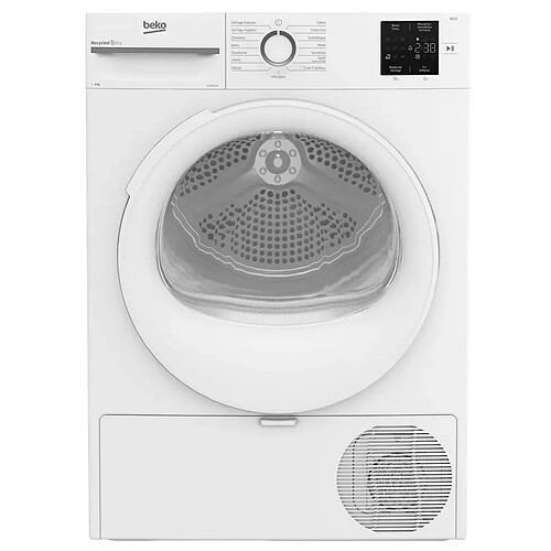 Sèche-linge pompe à chaleur 60cm 8kg blanc - D3H18D01W - B300 - BEKO
