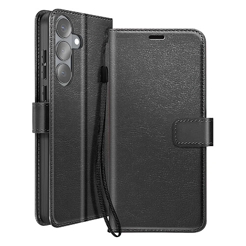 Mayaxess Étui Portefeuille pour Galaxy S26 avec Dragonne et Fonction Stand Noir