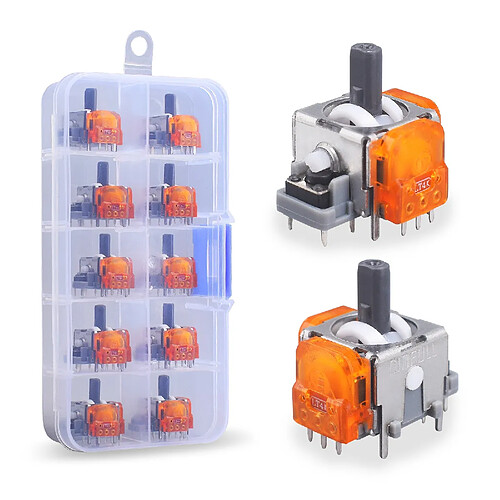 INF Lot de 10 Joysticks TMR à Effet Hall Orange pour PS5 - Remplacement Précis et Économique