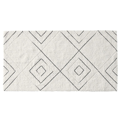 Guy Levasseur Tapis de bain à losanges en coton tufté 60x120cm