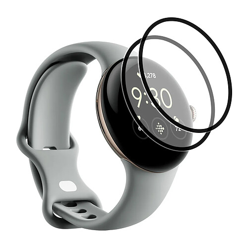 2 Verres trempé avec bords Noir pour Google Pixel Watch 2 1.2" 41mm - Visiodirect