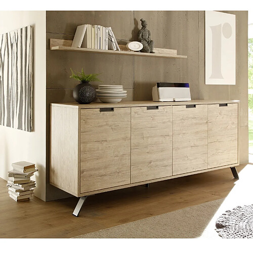 JLC KREATION Buffet moderne en bois 4 portes 210cm DIANA