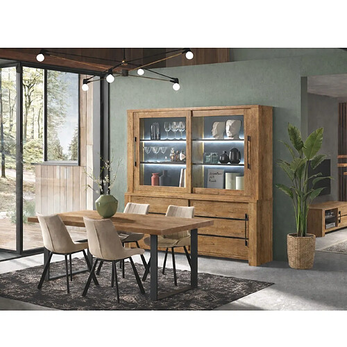 JLC KREATION Salle à manger complète OTTARIA (grande vitrine + table)