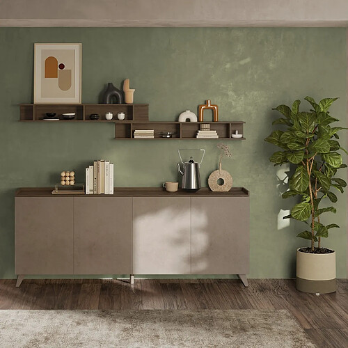 JLC KREATION Buffet bas moderne 4 portes 240cm RADOST - Buffet de ...