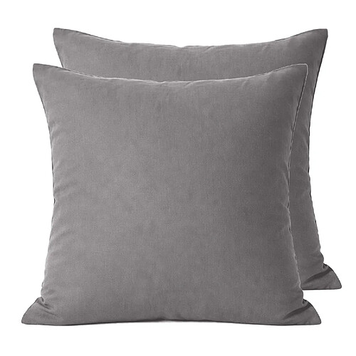 Home Collection Lot de 2 taies d'oreiller 100% percale de coton 70 fils