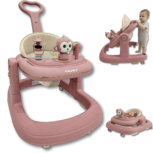 Twinky Trotteur GO 3 en 1 Avec Tapis De Sol (Rosa)
