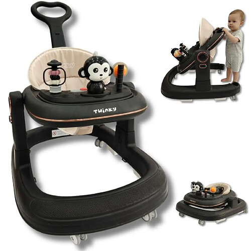 Twinky Trotteur GO 3 en 1 Avec Tapis De Sol (Noir)