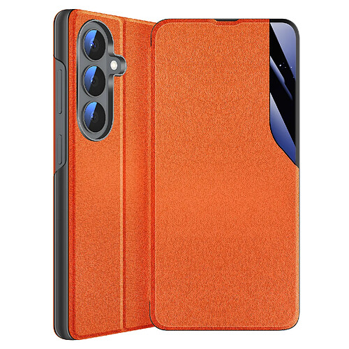 Avizar Étui Clapet pour Galaxy S26 Conception Bi-Matière avec Fonction Support Orange