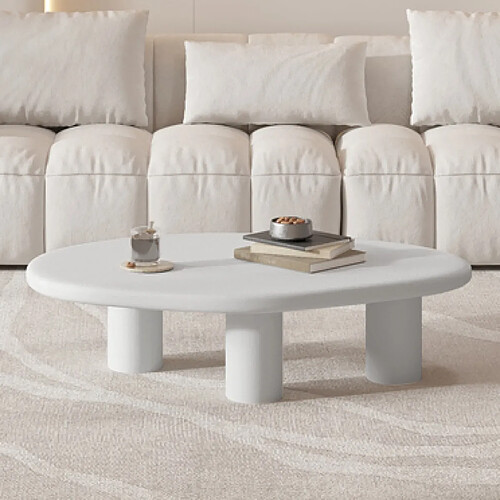 JLC KREATION Table basse organique en fibre de ciment écru 120cm RITA