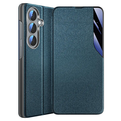 Avizar Étui Clapet pour Galaxy S26 Conception Bi-Matière avec Fonction Support Bleu canard