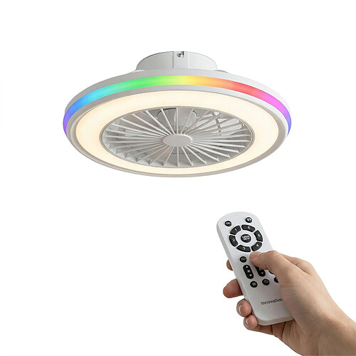 Ventilateur de plafond avec lumière RVB, pales cachées et télécommande Nexory InnovaGoods