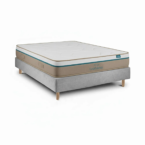Leafsleep Ensemble Spring Visco et Sommier Cement - Matelas et Cama Taille 200 x 80 cm Hauteur 62 cm