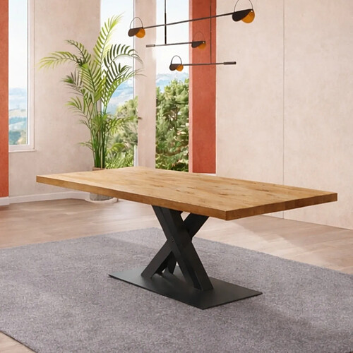 JLC KREATION Table de salle à manger moderne avec pied design 230cm RACHA