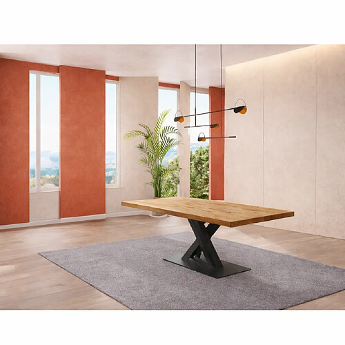 JLC KREATION Table de salle à manger moderne avec pied design 200cm RACHA