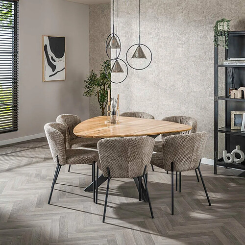 JLC KREATION Table à manger triangle en bois d'acacia massif TWIXIE