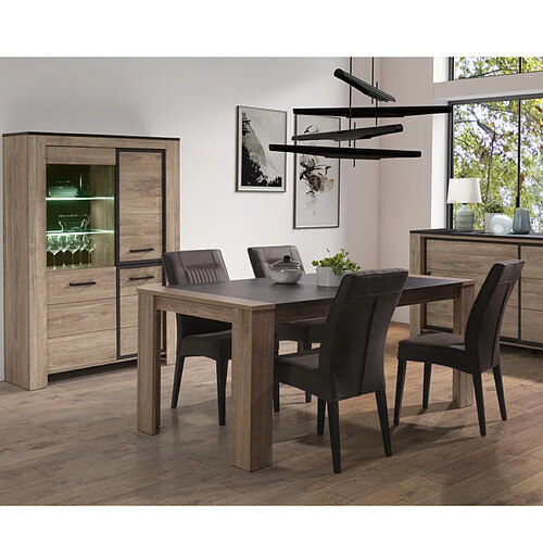 JLC KREATION Table à manger moderne en bois 180cm OLIVE