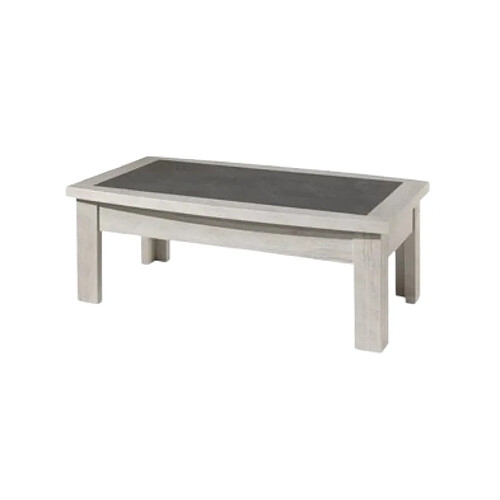 JLC KREATION Table basse contemporaine rectangle chêne blanchi MELINDA