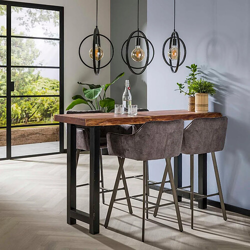 JLC KREATION Table de bar en bois massif TRONC