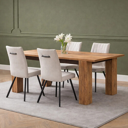 JLC KREATION Table à manger en bois extensible PEDRO